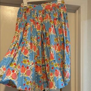 Pinup Couture Blue Floral A-Line Skirt